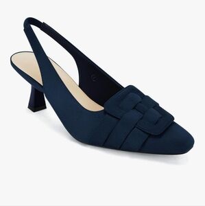NewBoutique Suede Womens Sling Back Kitten Heels Low Dress Shoes Slingback Pumps
